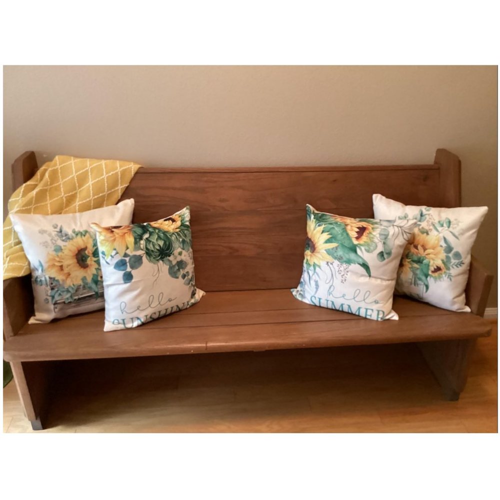 Sunflower Decorative Throw Pillow Covers Cases Farmhouse Accent Floral Decor 16" - Picture 11 of 12
